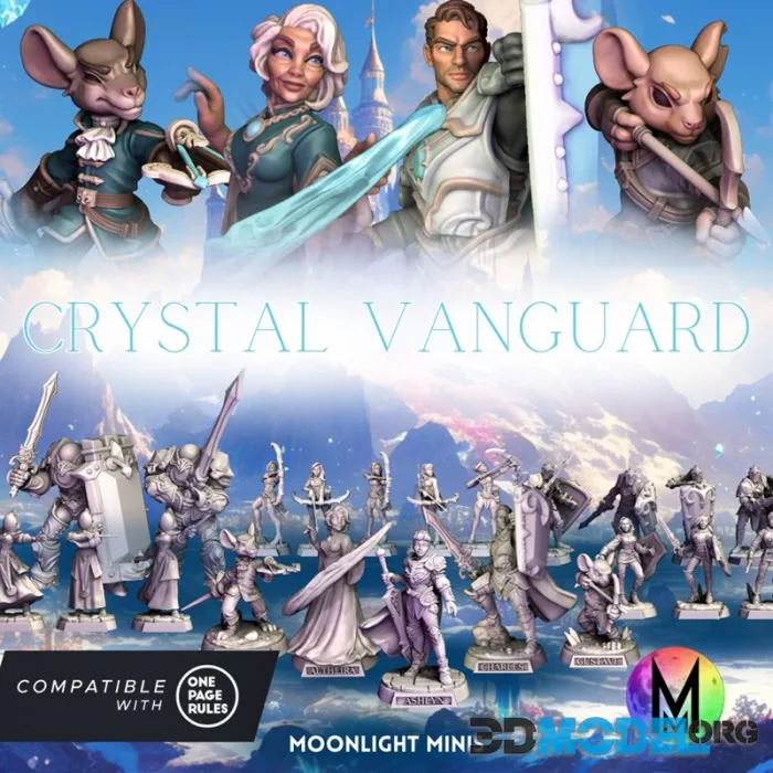 Moonlight Minis - The Crystal Vanguard Base set March 2025 – Printable