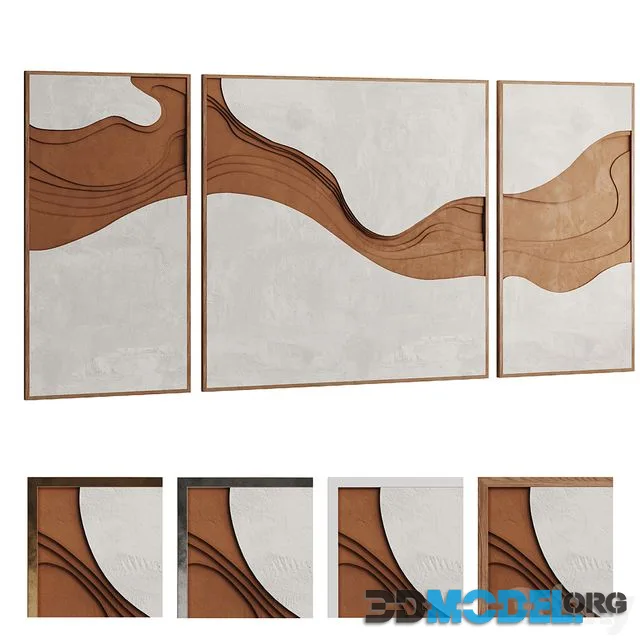 3D Decorative panel (Abstract Neutral Canvas Paintings)