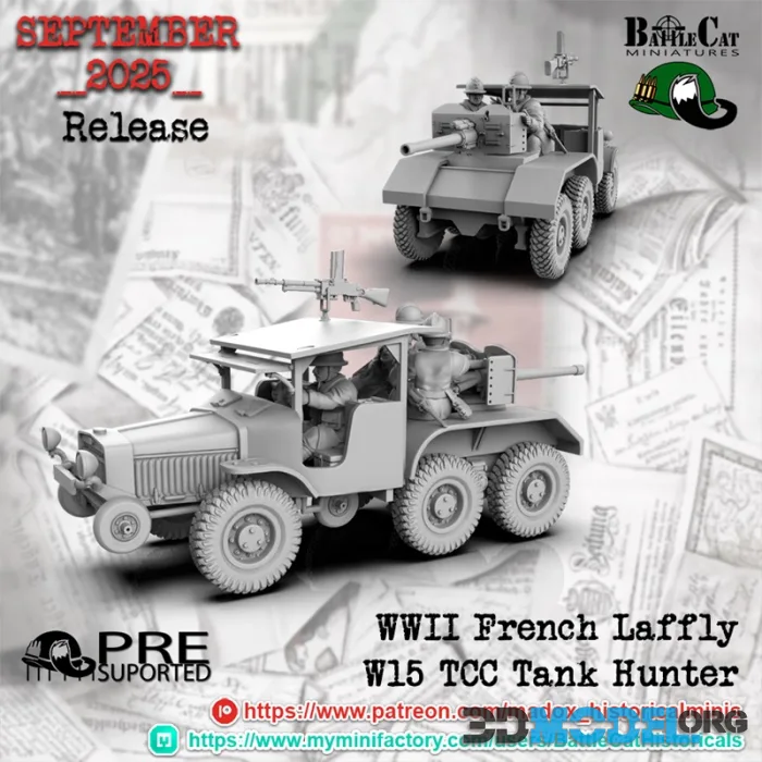 WWII French laffly W15 TCC Tank Hunter – Printable