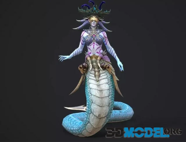 A monster of a snake Low-poly (PBR)