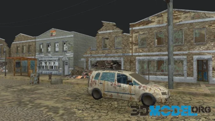 Abandoned Town Game Ready (PBR)