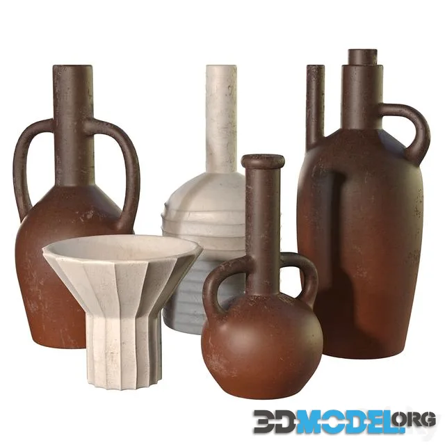 Artisan clay vessels set