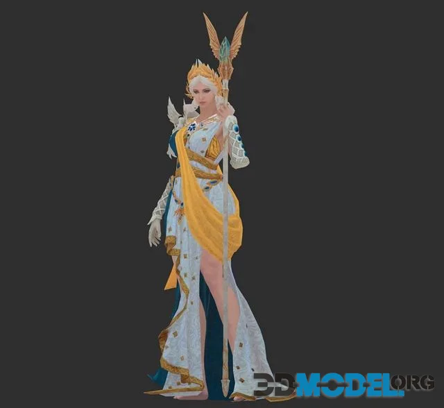 Athena goddess of victory Low-poly (PBR)
