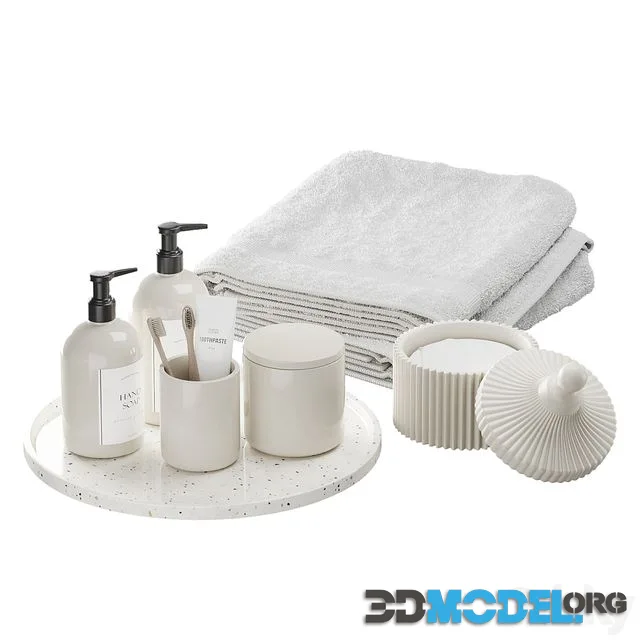 Bathroom decor set light color
