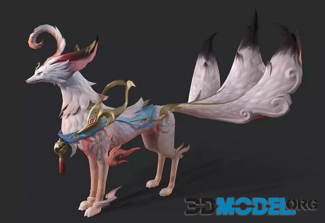 Beautiful fox Low-poly (PBR)