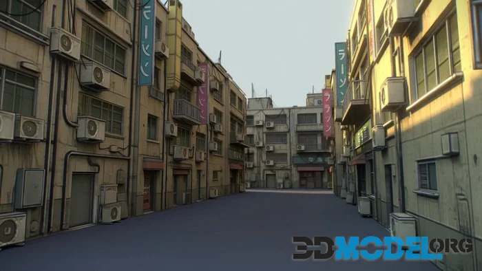 Cartoon Cyberpunk City Alley (PBR)