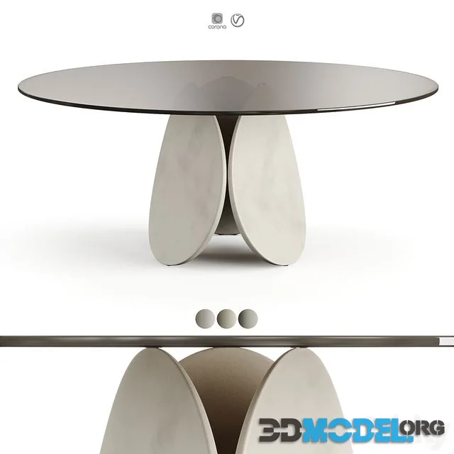 Cattelan Italia Maxim Argile Glass Table