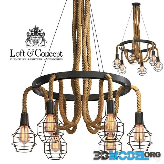 Chandelier Loft Rope Chandelier cage VI