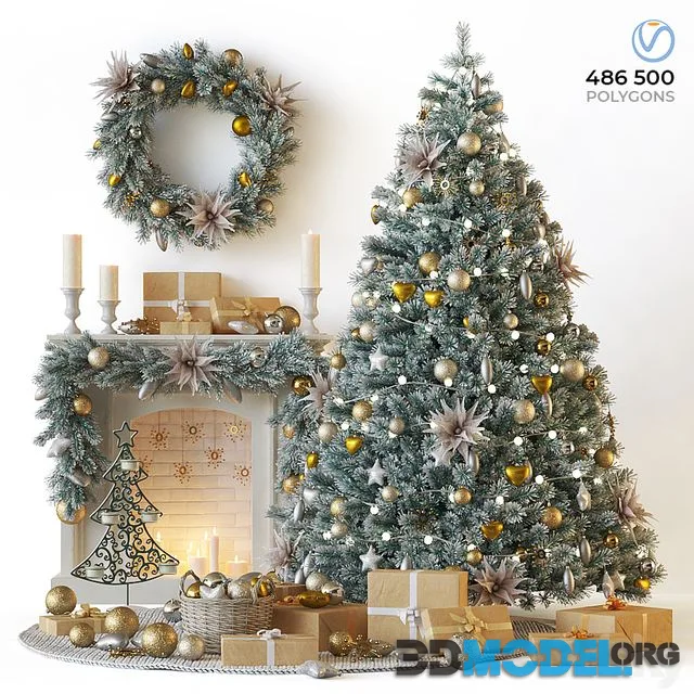 Christmas tree with fireplace