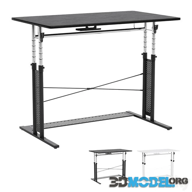 Computer gaming desk black and white