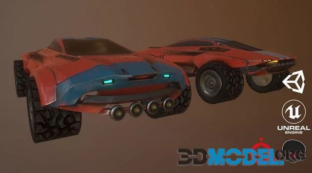 Cyberpunk Terrain Concept Vehicle Low-poly (PBR)