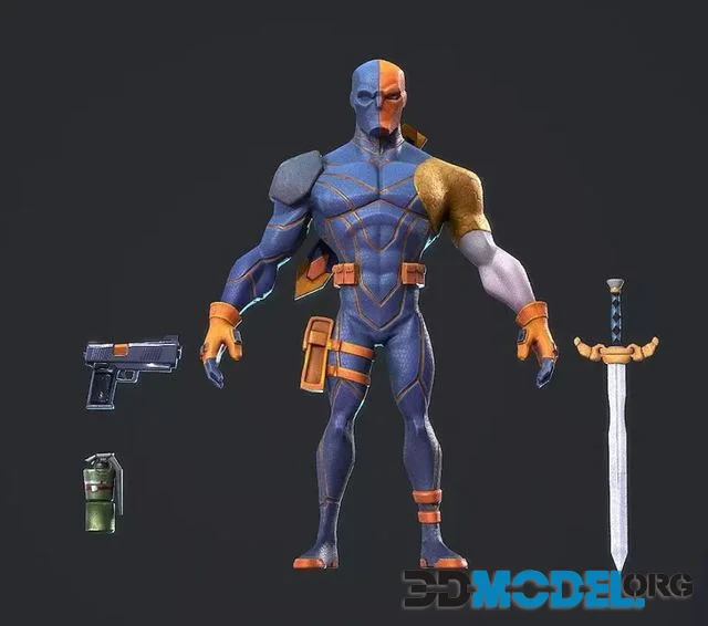 Deathstroke Low-poly (PBR)