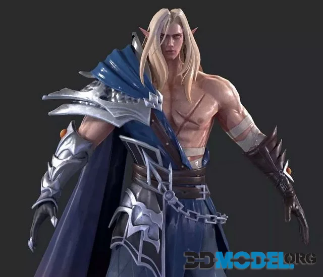 Elven warrior Low-poly (PBR)