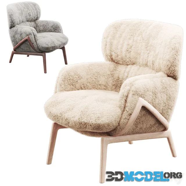 Elysia Lounge Chair Curly Sheepskin