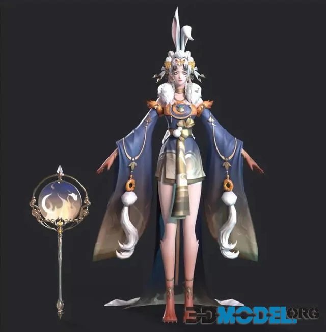 Fairy Chang e Low-poly (PBR)