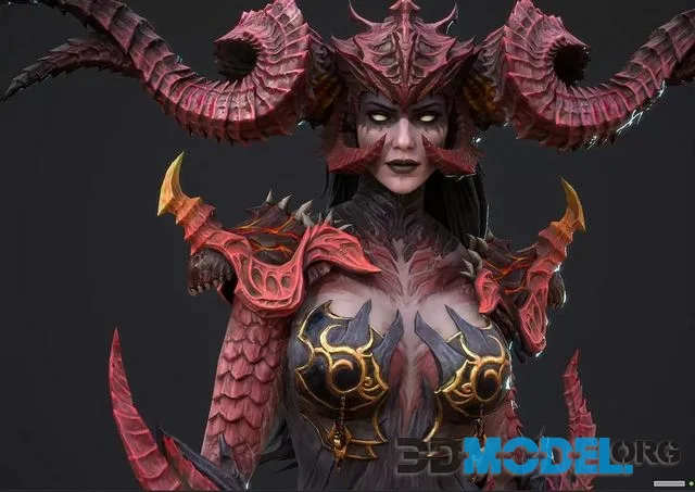 Female demon Low-poly (PBR)