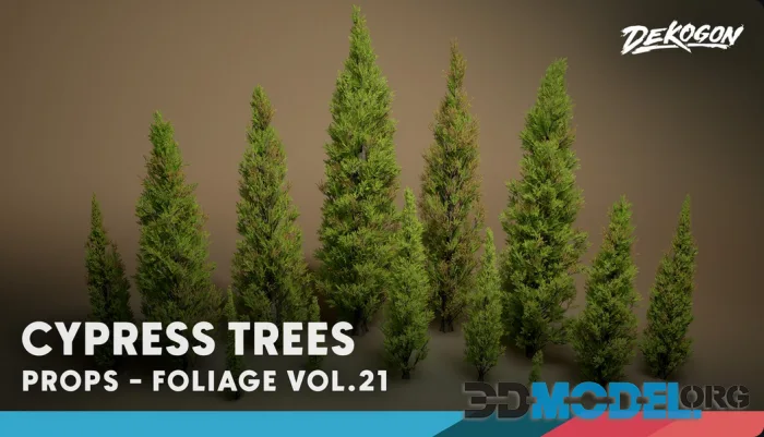 Foliage VOL.21 - Cypress Trees ( Low Poly)