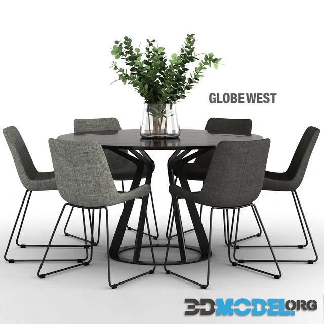 Giuliano Cappelletti Mitos Table and Cleo Sleigh Dining Chair