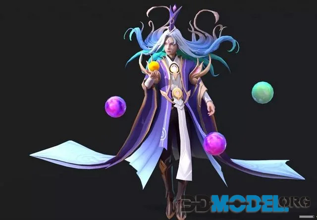 God of elements Low-poly (PBR)
