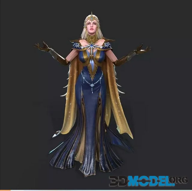 Her Royal Highness the Blonde Princess Low-poly (PBR)