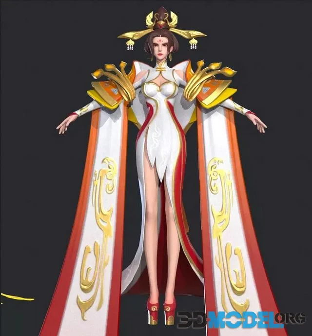 Heroine Wu Zetian Low-poly (PBR)