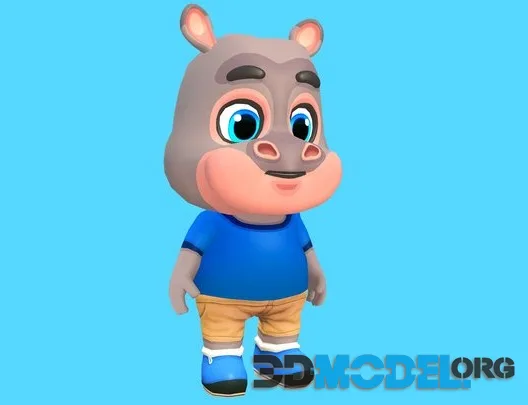 Hippo Animated Rigged (PBR)