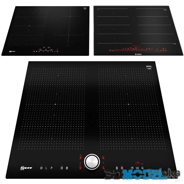 Hob set with Flexinduction technology