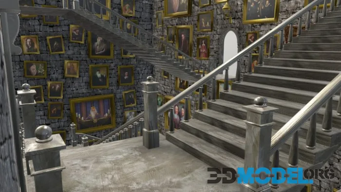 Hogwarts Stairs Animated (PBR)