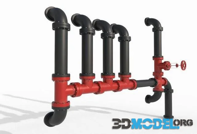 Industrial Pipes Low-poly (PBR)