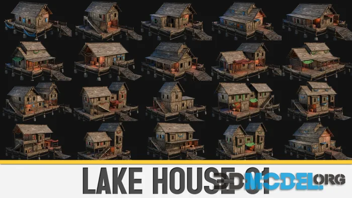 LAKE HOUSE 01 with INTERIORS 4K PBR