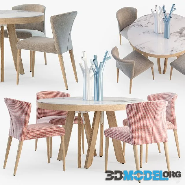 Ligne Roset Satori table Circo chair set