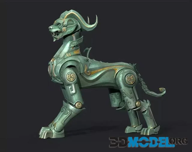 Mechanism lion Low-poly (PBR)