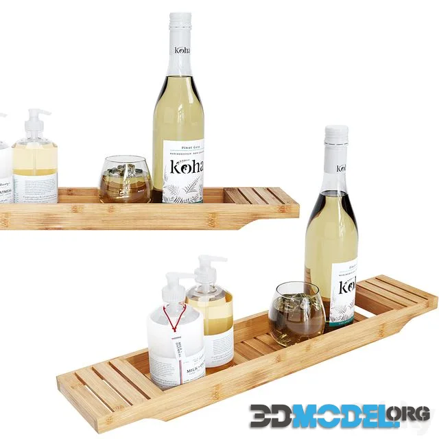 Mind Reader 27in Brown Bamboo Bathtub Caddy Organizer set