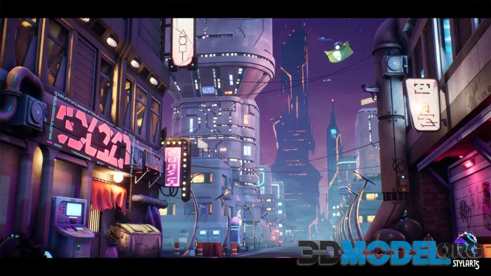 Modular Stylized Cyberpunk Street