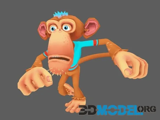 Monkey Lowpoly (PBR)