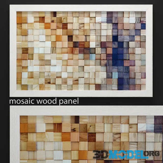 Mosaic wood panel (eco design)