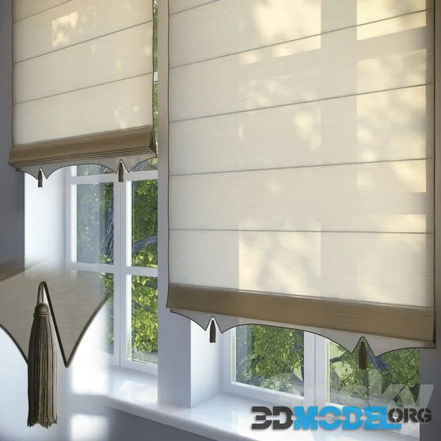 Roman blinds #2 (W1200mm, D60mm, H1350-340mm)