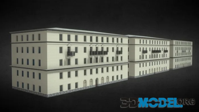Russian Building Stalinka With Lods Game Ready (PBR)