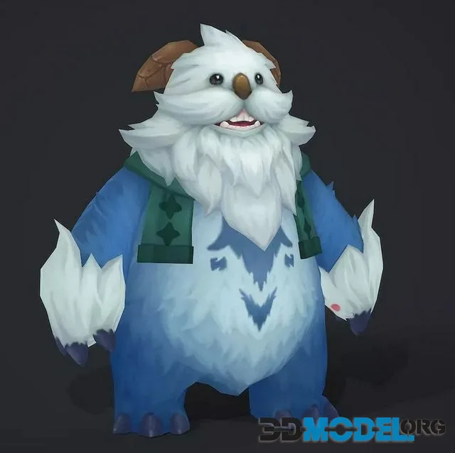 Snowman Monster Low-poly (PBR)