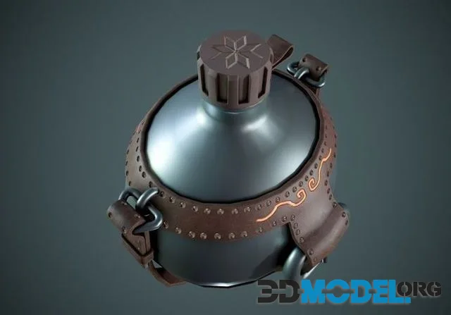 Stylized Water Bottle – Tutorial Included Low-poly (PBR)