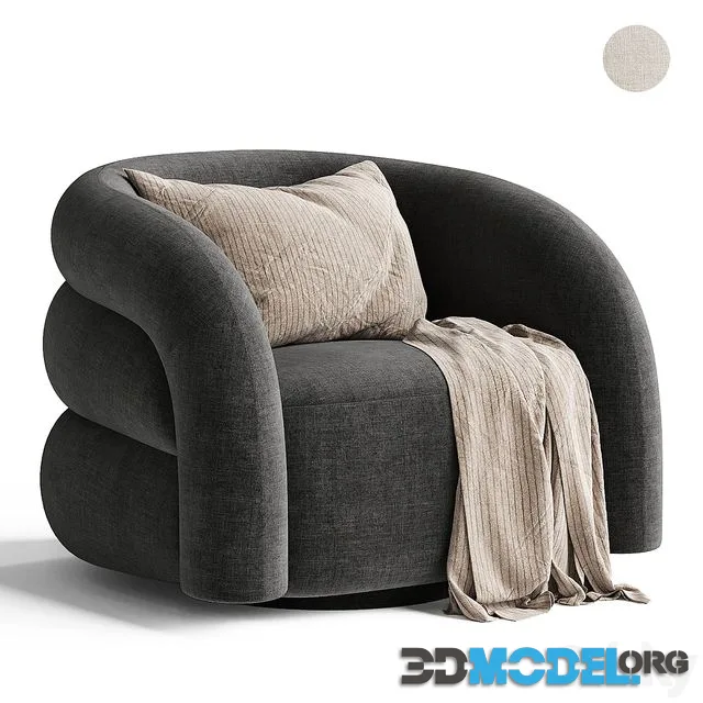 Swivel armchair Novelle Off White
