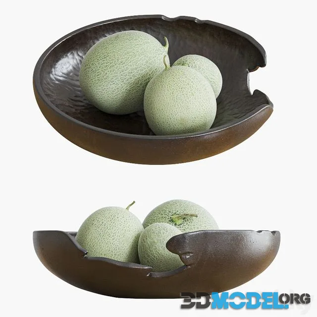 Table decor, melons in a bowl