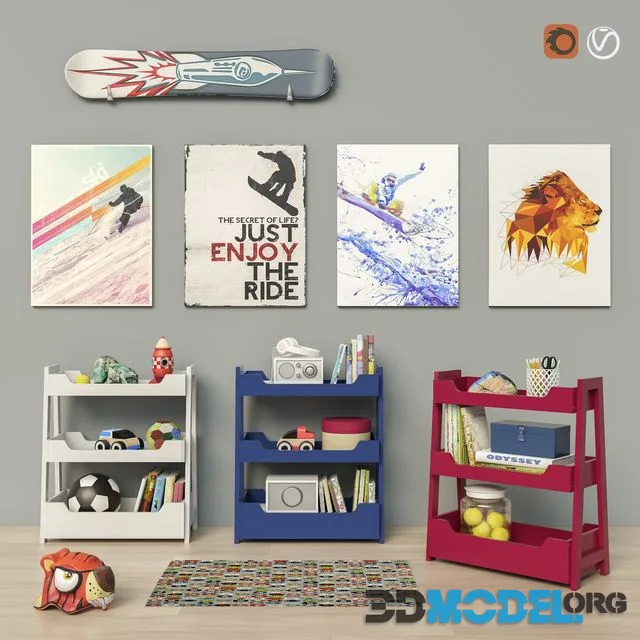 Toys and Small Bookcase (3 colors) set 18