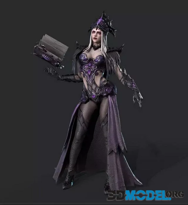 Tree Elf Female Mage Low-poly
