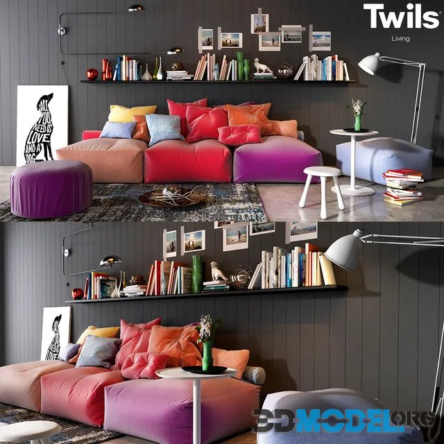 Twils soft poufs set
