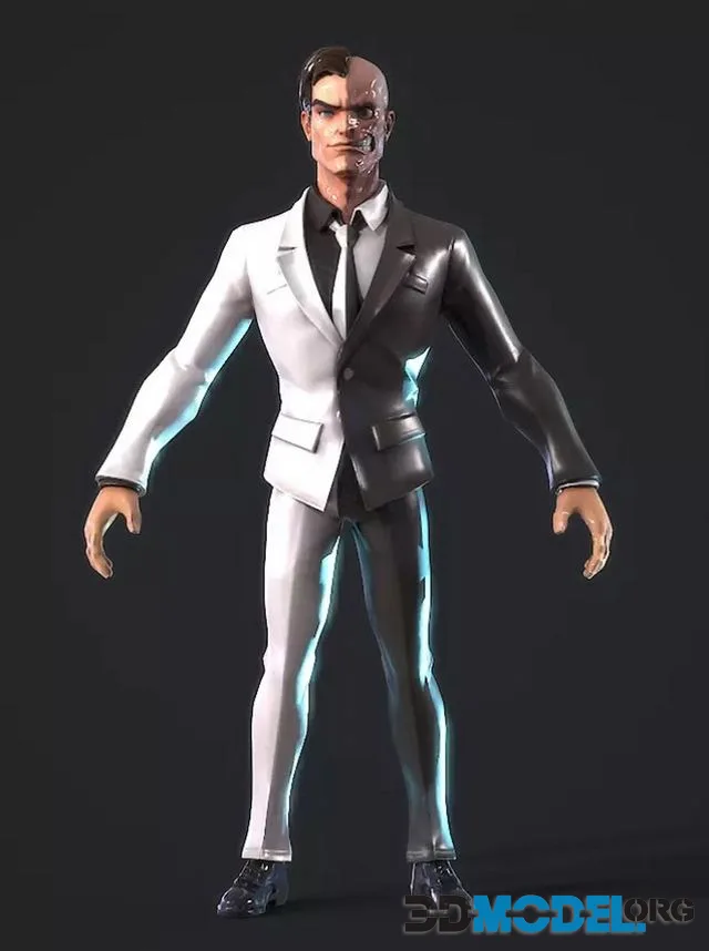 Two Faced person Low-poly (PBR)