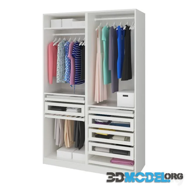 Wardrobe Ikea Pax with clothes
