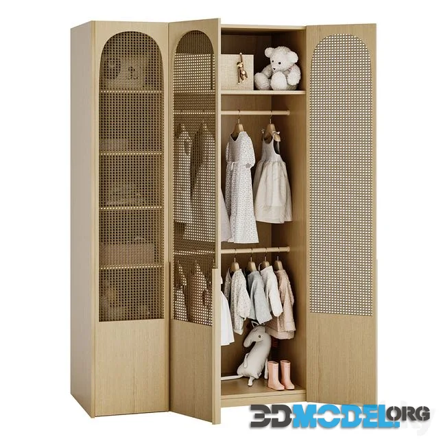 Wardrobe with filling for a child's girl