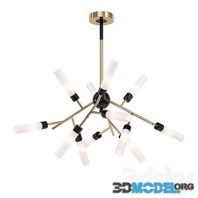 White Tube Valley Arredoluce Chandelier 12