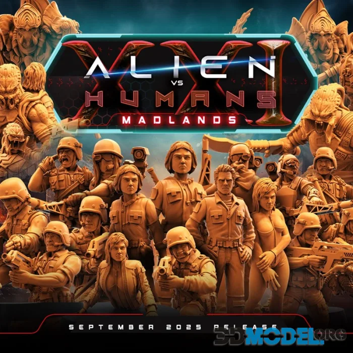 Papsikels Miniatures - Aliens vs Humans - Madlands September 2025 – Printable